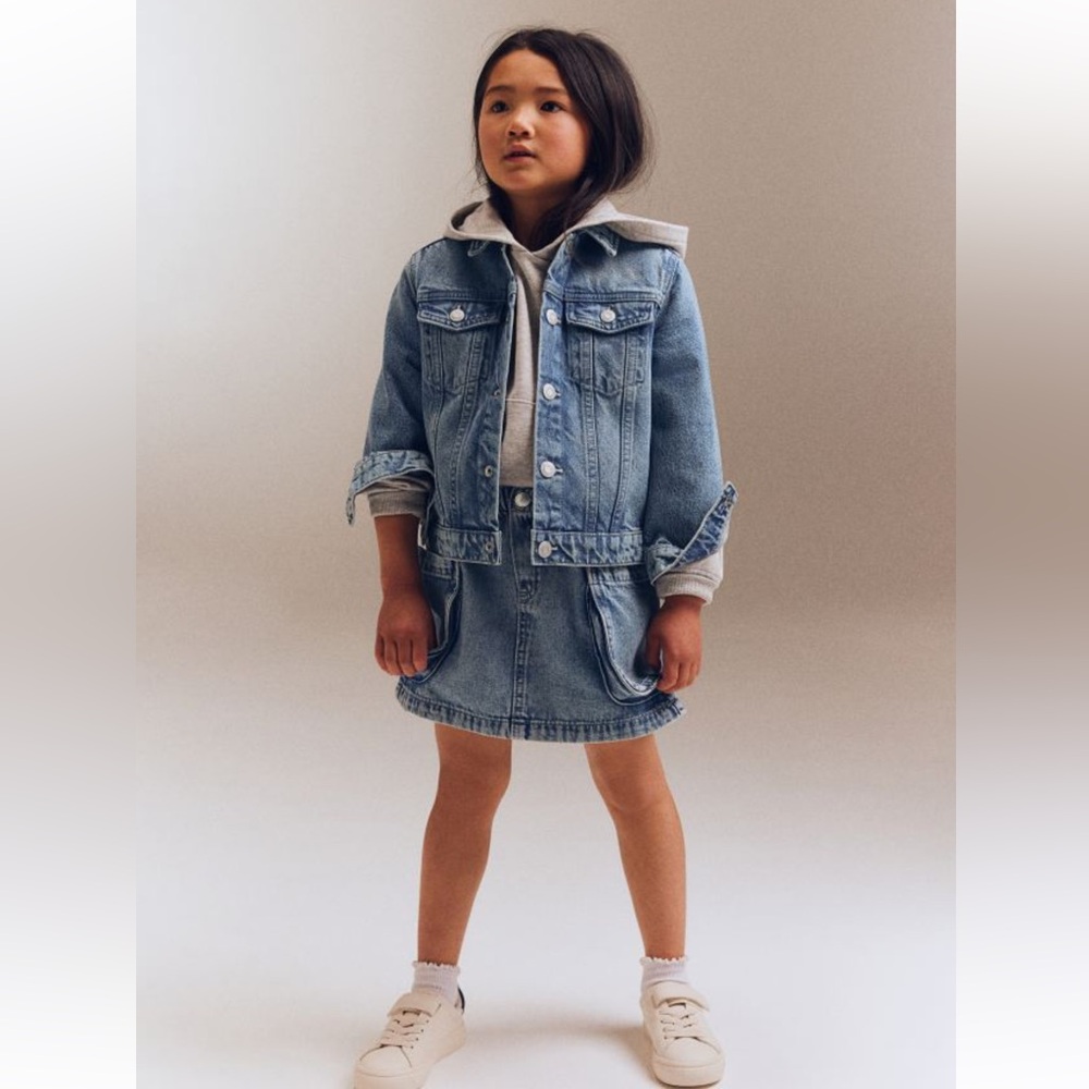 H&M Blue Denim Jacket and Skirt Set